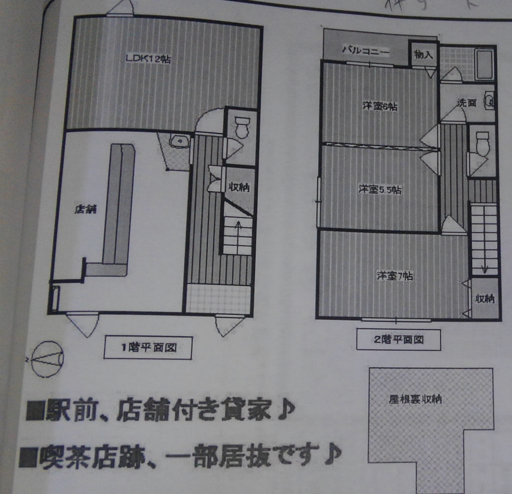 先日、見つけた風水条件の整っている店舗付住居。 大阪市内で駅徒歩2分。家賃10万円。